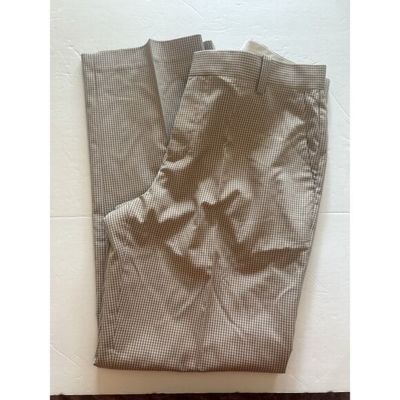 Adidas Adipure Men’s Golf Pants 34x32 Brown White Check Performance Flat Front‎ - Picture 5 of 10